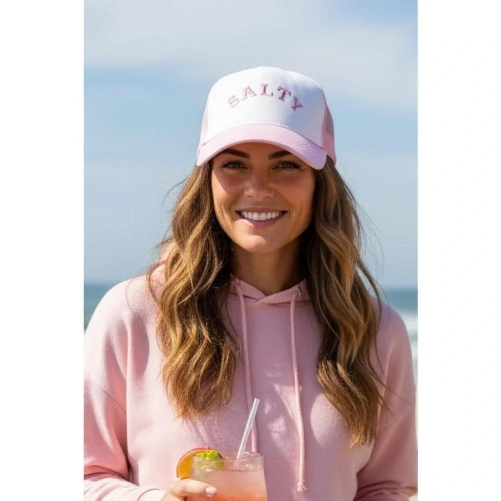 Salty Pink & White Hat